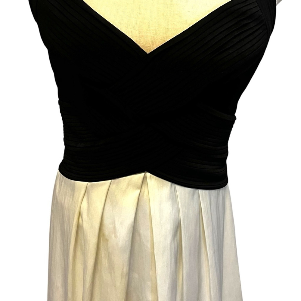 Frank Lyman Evening Cocktail Halter Colourblock Dress Black/White US 8 - Picture 7 of 15